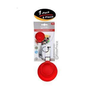 8PCS Stainless Steel+PP Measuring Cups Spoons Kitchen Baking Cooking Tools Set